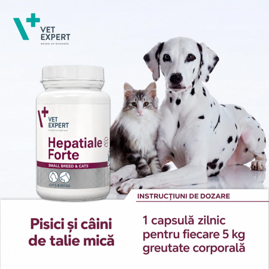 Hepatiale Small Breed Vet Expert – Supliment Hepatoprotector pentru Câini de Talie Mică, 40 Capsule Twist-Off